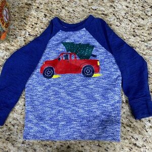 Boys Old Navy Christmas Truck Shirt LS 5T